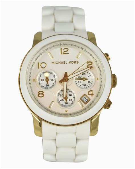 michael kors relogio branco|michael kors parker chronograph.